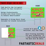 Fastasticdeals Weatherproof Yard Sign Dine-in, Carry-Out & Delivery Orders Red Food Bar Restaurant Lawn Garden 18x12 Inches 2 Sides Print