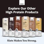 Slate Milk - High Protein Nutrition Shake - Milk Chocolate - 32g Protein, 1g Sugar, 150 Calories, 2g Net Carbs - Lactose Free - No ded Sugar - Breakfast Boost, Post Workout - 11 fl oz, 12 Cans