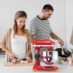 Sliding Mat for Kitchen aid 5-8 Qt Stand Mixer with 1Pc Cord Organizer and 3Pcs Attachment Holder for Kitchen Appliance Slider Counter, Moving Tray (5-8 Qt Bamboo and Attachment, Natural)