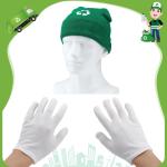 4 Pcs Garbage Truck Costume Accessories Waste Management Dress up Vest Hat Gloves ID Card for Halloween Party Garbage Day Dress up