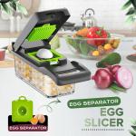 14 in 1 Multifunctional Food Chopper - With Vegetable Peeler, Slicer, Dicer, Cutter for Onion, Carrot, Cucumber - Grey