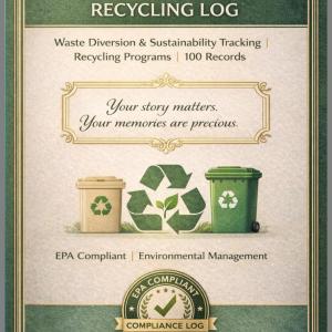 Waste Reduction & Recycling Log: Waste Diversion & Sustainability Tracking: EPA Compliant Waste Management | Diversion Rate Calculations | Cost ... Goals | Environmental Impact Metrics