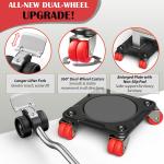 ONEON Furniture Mover Ultra with 8 Wheels – All-New Upgred Heavy Item Moving Tool Double-Wheeled Low-Profile Dolly with Auxiliary Lifter, Full Carbon Steel Panels, Supports up to 1650 lbs