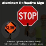 T&R (2 Pack) Large Stop Slow Sign with Handle, 18 x 18 Inches Double Sided Stop/Slow Traffic Sign, Rust Free Aluminum Reflective, Weather Resistant, Waterproof, Fe Resistant, Easy to Mount(Orange)