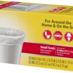 Gl Trash Bags, Small Garbage Bags - 4 Gallon White Trash Bag - 30 Count