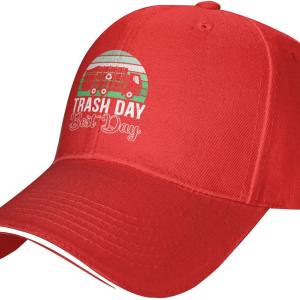 Kkaingg Hat Trash Day Best Day Waste Management Garbage Truck Baseball Cap Men Women Cowboy hat Trucker Hat D Cap Black