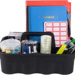 Matthew Large Plastic Tote Tool & Deluxe Supply Cleaning Cdy with Handle Portable Shower Basket Storage Cdy for Cleaning Products Organizer,Take-Out Coffee/Soft Drink,Bath Multi Use - Black