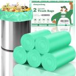 Small Trash Bags 2 Gallon Green-Biodegrable - Mini Garbage Bag For Bathroom Can Unscented Tiny Kitchen Office Car Waste Basket Liners Compostable 100 Count Chenyucheng Strong Thick Bulk
