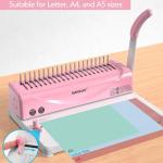 MAKEASY Binding Machine, 21-Hole, Comb Binding Machines with 100PCS Comb Bindings Spines, Comb Binder for Letter Size, A4, A5 Paper