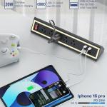 Desk Clamp Power Strip with Nightlight, 40W Fast Charging, 6FT Extension Cord, 4x20W USB-C & 2 USB Ports, 5 AC Outlets, Fits 1.69-Inch Table Edges