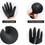ThxToms 3 Pairs Dishwashing Gloves, Reusable Latex Cleaning Gloves for Housework Kitchen Bathroom, Durable Flexible & Anti-slip, Smooth Lining, Easy On & Off, Extra Large, Black