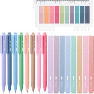 Mr. Pen Aesthetic Bible Highlighter and Pen Set, 16 Pack, 200 Sheets Transparent Sticky Tabs, No Bleed, Chisel Tip