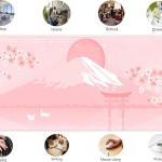 Pink Desk P, Japanese Mount Fuji Mouse P XXL, Cute Cherry Blossom Deskmat, Large Anime Game Computer Keyboard Mouse Mats, Women Full Desktop Protector, Home Office Accessories 31.5"X15.7"