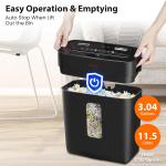 Paper Shredder for Home Use 6-Sheet Cross-Cut Shredder,Also Shred Card/Clip/Staple,P-4 Higher Security,Small Document Shredding Machine for Office,Heavy Duty with Jam Proof,3.04-Gal Bin
