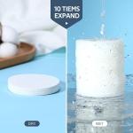 GAINWELL 50-Count Compressed Facial Sponges with Storage Container, for Facial Cleansing, Reusable Makeup Remover, Portable, Suitable for Travel, White