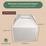 MeyerPak MeyerBarn White Glossy Barn & Chicken Boxes, Take Out Cartons with Handles, Resistant & Durable Cardboard Food Box, Disposable Lunch Boxes, To Go Food Storage Container, 10lb (Pack of 20)