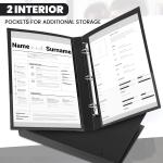 Henoyso 4 Pcs Legal Size Durable 3 Ring 1 Black Binder for 8.5 x 14 Paper Hold up to 175 Sheets Round Ring Binders for Artwork Blueprints, Office, Home, Work Places