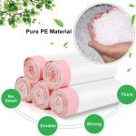 2 Gallon Small Trash-Bags Drawstring Bathroom - White Mini Garbage Bags 60 Count Plastic Unscented 7.5L Tiny Waste Basket Liners Kitchen Office Car Strong Thick Bulk Magesh