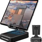 JTEMAN Tablet Stand justable with Bluetooth Speakers,Kitchen Ggets,Gifts for Women Men,Wireless Bluetooth Speaker Tablet Holder,Desk Mic Charging Sation Compatible with Phones and Tablet
