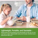 Homestockplus 16 Oz Disposable Bowls Heavy Duty Small Paper Bowls me of 100% Compostable Heavy-duty Quality Natural Bagasse Biodegrable Bowls for Ice Cream, Dessert And Chili ect.[50 Pack]