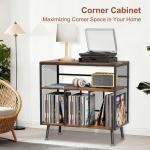 VyGrow Record Player Stand with Vinyl Storage, 3-tier Turntable Stand Holds Up to 220+ Albums, Large Record Player Table Storage Rack for Home Office