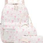 BTOOP School Backpack for Girls Kids Teens Cute School Bookbag Set with Insulated Lunch Box Pencil Case
