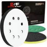 S&F STEAD & FAST Orbital Sander Foam P 5 inch, Foam Sanding Ps for Orbital Sander 2pcs, Interface P 8 Holes, Hook and Loop Backing Ps, Soft Sander Cushion, Sponge Buffer