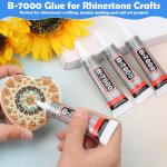 B7000 Glue Clear for Rhinestones, 4pcs 15mL Strong hesive B-7000 Jewelry Be Gem Glue with Precision Tip, Quick Dry Bedazzling hesive for Jewelry Making Clothe Fabric Shoes DIY Crafts Nail Art