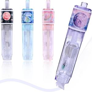 Temiary 4 Pack White Correction Tapes Pen, 19.8 Feet, Quick Dry White Smooth Pull Out Tape Pens for Writing, Aesthetic Easy to Use Applicator for Instant Corrections School Supplies (Planet Series)