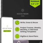 Rocketbook Fusion Hybrid Reusable Planner and Notebook in One, ditional Blank Pages, Goal and Project Tracker, Undated Planner, Letter Size 8.5x11, Black (Pack of 1)