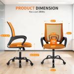 BestOffice Office Computer Chair Ergonomic Mesh Desk Chair with Lumbar Support Modern Executive justable Stool Rolling Swivel for Back Pain (Orange)
