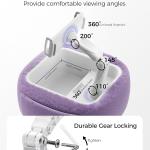 LULULOOK Ultra Fluffy Kindle Pillow Stand for Reing, Lap Tablet Pillow Stand with Snack Bowl & Flodable Arm Compatible with iP, Phone and 4.7-14.6” Tablet for Book Reing in Bed