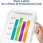 Avery 5-Tab Sheet Protector Dividers, Easy Print & Apply Clear Labels, Index Maker, White Tabs, 1 Set (75500)