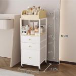 Makeup Organizer Cart with Drawers, Make up Organizers for Vanity, Floor Skincare Organizers- for Cosmetics, Nail Polish, Art Supply, Bathroom Vanity Desktop Organizer (White)