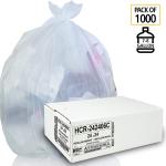 Aluf Plastics High Density Trash Bags, 10 Gallon, 1000 Count, 6 Micron (eq), 24" x 24", Clear, for Bathroom, Office, Industrial, Commercial, Janitorial, Municipal, Recycling