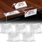 Thyle 50 Pcs Acrylic Rigid Shelf Label Holders for Library Supplies Shelf Labels with Dots Clear Desk Name Plate Store Bakeries Shelves Display Markers 1.25 x 3 Inch