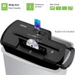 Aurora Professional Strip Cut Paper Shredder/CD/Credit Card Shredder Without Wastebasket, 8-Sheet Strip-Cut No Basket