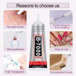2 PCS 110ml B7000 Glue Clear with Precision Tip, Rhinestone Glue for Nail, B-7000 Glues for Craft Glues, Jewelry Making, Nail Art, DIY, Makeup, Shoes