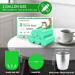 Small Trash Bags 2 Gallon Green-Biodegrable - Mini Garbage Bag For Bathroom Can Unscented Tiny Kitchen Office Car Waste Basket Liners Compostable 100 Count Chenyucheng Strong Thick Bulk
