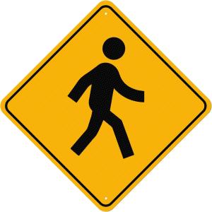 Pedestrian Crossing Sign 24 x 24 Inch Engineer-Gre Reflective Aluminum Traffic Signs Waterproof Rust-Free Ro Safety Signs for Outdoor Use