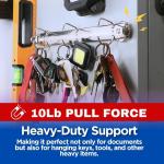 Magnetic 3 Ring Binder Locking Mechanism for Hanging 8.5 x 11 Inch Sheets of Paper – 3 Rings – 1 Inch D Shaped Rings – 5S Visual Aid