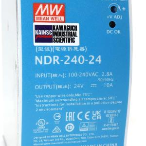 Mean Well NDR-240-24 240W 24VDC 10A AC/DC Industrial DIN Rail Power Supply Single Output Provided by KAINSC Products
