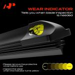 A-Premium Pack of 2 Windshield Wiper Bles with Wear Indicator & Towel - Compatible with Ford Mustang 2007-2024 & Lincoln MKZ 2013-2020 & Jeep Renege 2015-2023 - 22" and 20", TL2 Connector