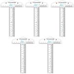 6 Inches Acrylic Clear T-Square Ruler,5 Pack,T Square Ruler,Transparent,T Ruler,for Crafting Drafting and General Layout Work Art Framing & Drafting Scrapbooking Crafting Arts Crafts Supplies Tools