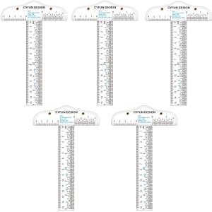 6 Inches Acrylic Clear T-Square Ruler,5 Pack,T Square Ruler,Transparent,T Ruler,for Crafting Drafting and General Layout Work Art Framing & Drafting Scrapbooking Crafting Arts Crafts Supplies Tools