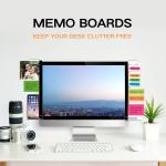 Monitor Memo Boards for Computer, Set of 2 (Left & Right) Multifunction Acrylic Screen Message Reminder P Side Panels Phone Holder - Utility Organizer for Office Desktop, Gift of 1 Pack Sticky Notes