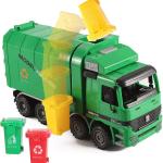 Liberty Imports Kids 14" Garbage Truck Toy, Large Friction Powered Sanitation Waste Management Truck Play Vehicle with Side Loing and Back Dump