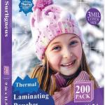 Laminating Sheets 8.5 x 11, 200 Pack Thermal Laminating Pouches 3 mil, Clear Thermal Laminating Plastic Paper Laminator Sheets, Clear Laminate Sheets Fits Letter Sized Paper (8.9 in. × 11.4 in.).