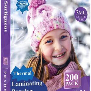 Laminating Sheets 8.5 x 11, 200 Pack Thermal Laminating Pouches 3 mil, Clear Thermal Laminating Plastic Paper Laminator Sheets, Clear Laminate Sheets Fits Letter Sized Paper (8.9 in. × 11.4 in.).