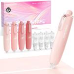 Four Candies Refillable Retractable White Correction Tape, 4PCS Smooth White Pull-Out Tape with 4 Extra Refills, Easy to Use Applicator for Instant Corrections for Office, School Supplies (Pink)